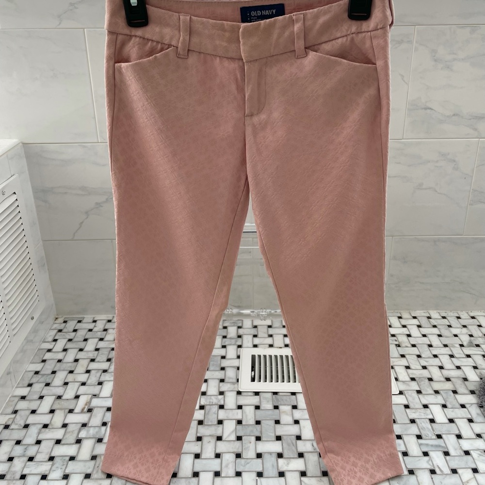 Old Navy Blush Mid-Rise Printed Pixie Pants